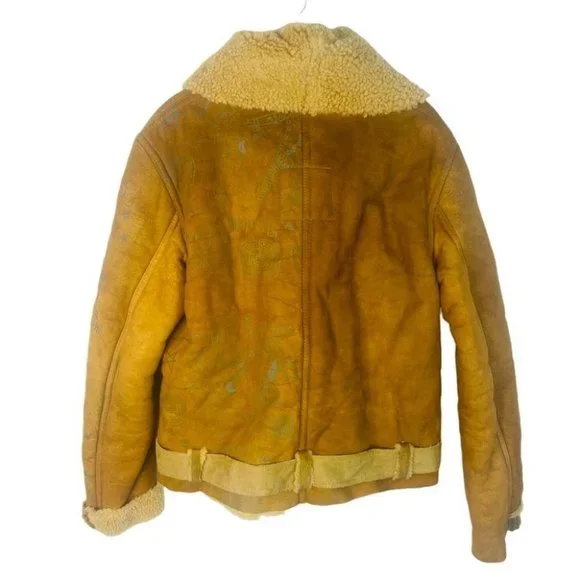 People Of The Labyrinths RARE Women's Leather Jacket Faux Fur Size Large Coat - Picture 2 of 10